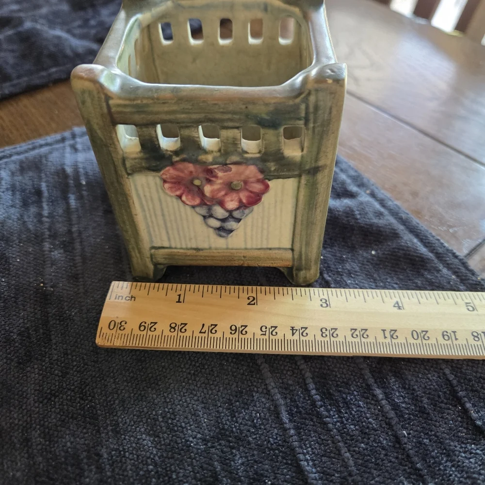 Vintage 1920 Weller Klyro Pottery Fence With Flowers Planter